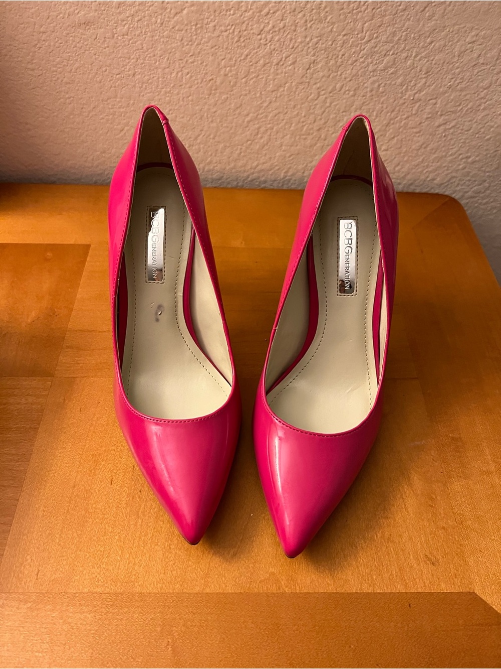 BCBGeneration Fuchsia Patent Pointed-Toe Pumps